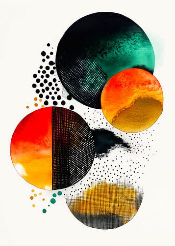 Abstractie modern schilderij vormen en kleuren