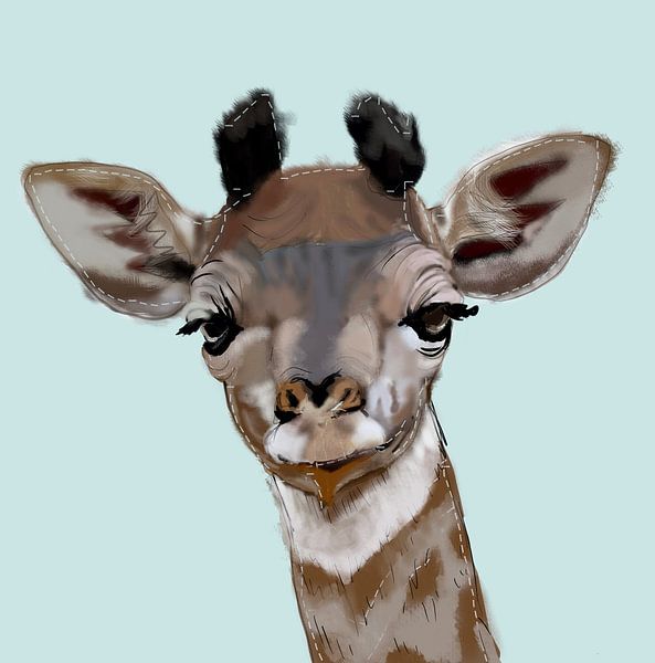 Giraffe Aquarel van Emmie Van der knokke