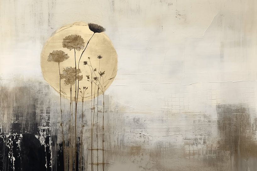 Paysage avec accents dorés en style collage par Studio Allee