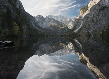 The natural beauty of Berchtesgaden: The picturesque Obersee lake in Bavaria.