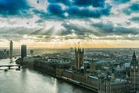 Londen, deTheems en parlementsgebouwen