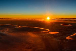 Nuages de Lenticularis au coucher du soleil
