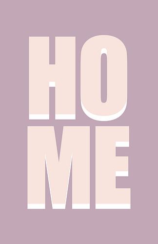 Retro Quote - Home in purple and pink