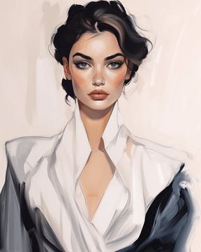 Portrait of a young woman, illustration by Carla Van Iersel