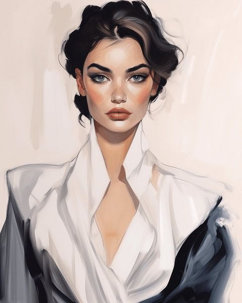 Porträt einer jungen Frau, Illustration von Carla Van Iersel