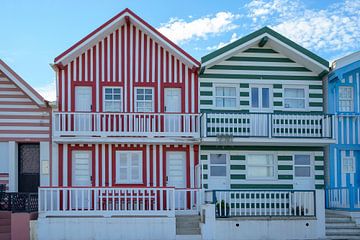 Kleurige huizen in Costa Nova