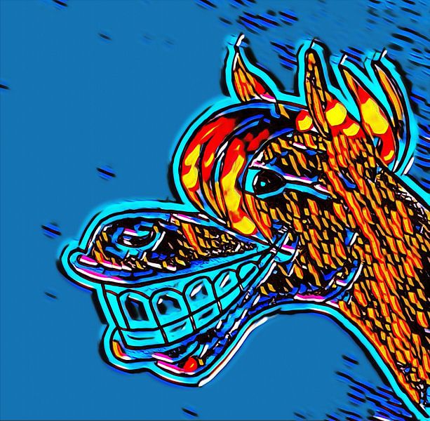 Fröhliches Pferd in Graffiti. von Jose Lok