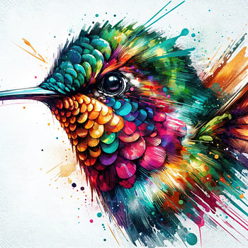Aquarel Kolibrie