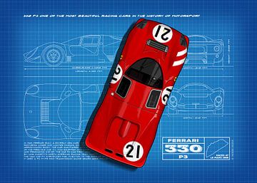 Ferrari 330 P3 Blueprint von Theodor Decker