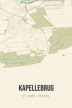 Vintage landkaart van Kapellebrug (Zeeland) van Rezona