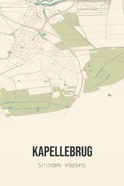 Vintage map of Kapellebrug (Zeeland) by Prints of Place
