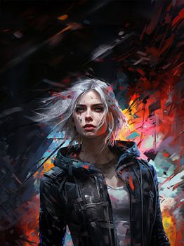 Ciri Cyberpunk Style Poster