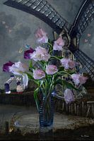Niederlandische Stilleben Vase mit tulpen - Mühle