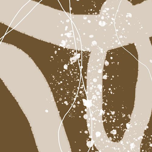 Abstracte organische lijnen en vormen in goud en bruin nr. 1_4