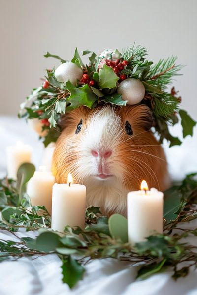 Weihnachtsschweinchen von Poster Art Shop