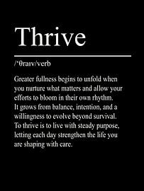 Thrive Definition - Black by WordsThatInspire