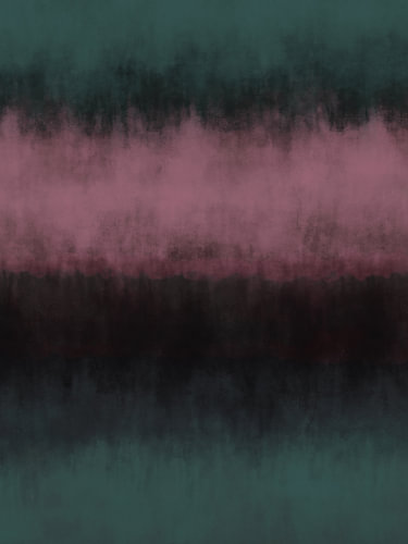 Abstract art in purple, black and green