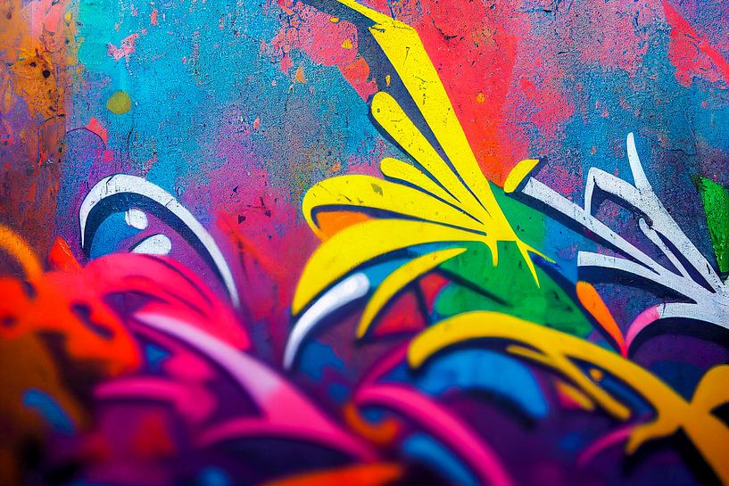 abstrakte Kunst Graffiti an deiner Wand von Animaflora PicsStock