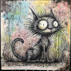 Chat de rue dans un style cartoon