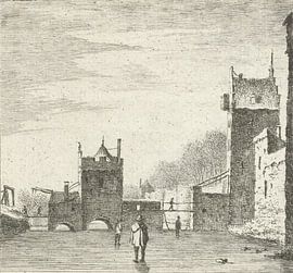 Anthonij van der Haer, View of the Wittevrouwenpoort in Utrecht in winter, ca. 1745 - 1785 by Atelier Liesjes