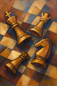 Chess pieces painting.