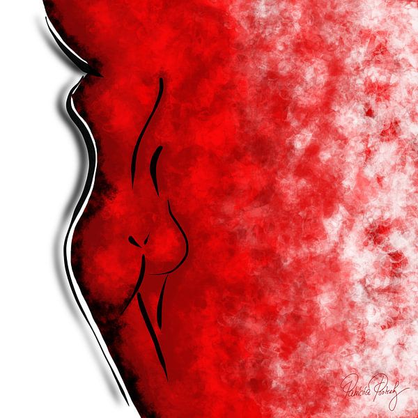 Art abstrait - Femme rouge par Patricia Piotrak