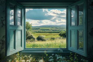 look out the window overlooking a beautiful landscape by Egon Zitter