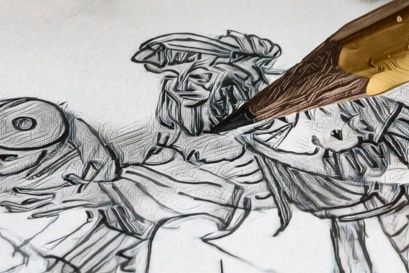 Wannabee Rembrandt en croquis par René Ouderling