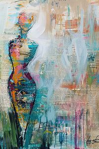 Woman abstract work