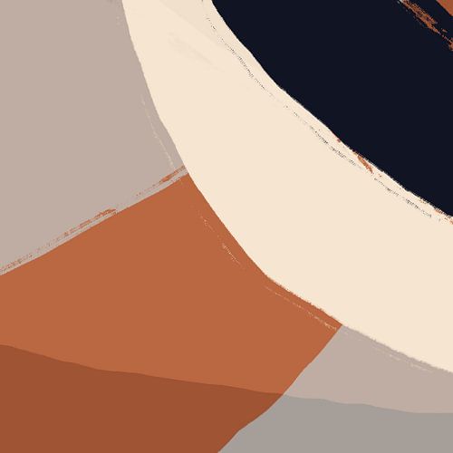 Abstracte kunst. Lijnen in terra, wit, zwart en grijs.