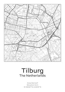 Stads kaart - Nederland - Tilburg van Ramon van Bedaf