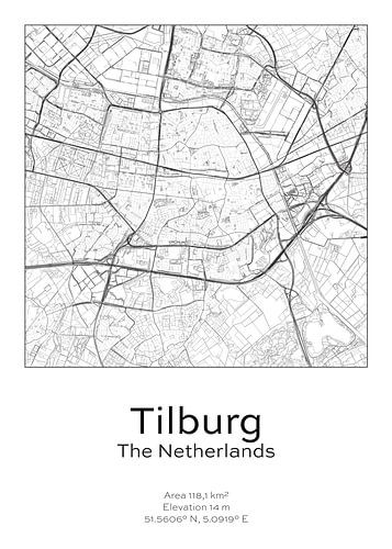 City map - Netherlands - Tilburg