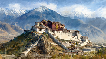 Potala-Palast, Lhasa, Tibet – abstraktes Panorama