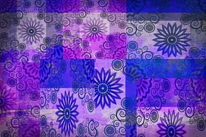 Collage von Sternen, blau und lila