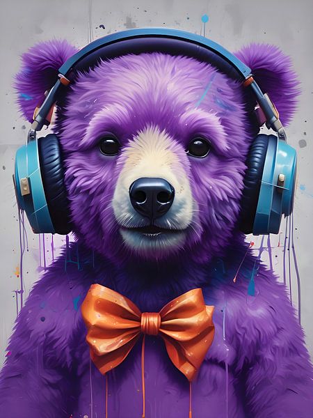 DJ  violet Bear-y Cute by Makar Mokrynskyi