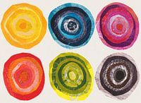 Cirkels en ringen van papier - analoge collage