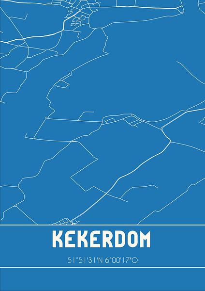 Blauwdruk | Landkaart | Kekerdom (Gelderland) van Stad & Wand