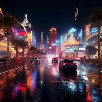 Las vegas at night by TheXclusive Art