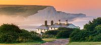 Lever du soleil à Cuckmere Haven et les sept sœurs de la réserve naturelle de Seaford Head, East Sus par Henk Meijer Photography Aperçu