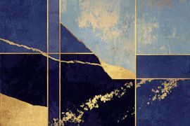 Art déco : design abstrait en bleu et or sur Niklas Maximilian