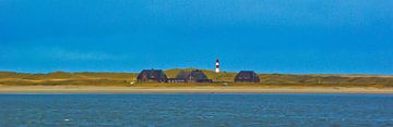 Vuurtoren Sylt Oost [breedbeeld foto] van Norbert Sülzner