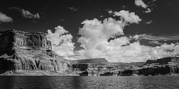 Le lac Powell en noir et blanc