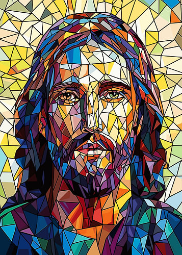 Stained Glass Jesus Portrait