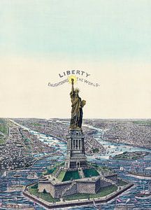 Het Vrijheidsbeeld, New York van Vintage Afbeeldingen