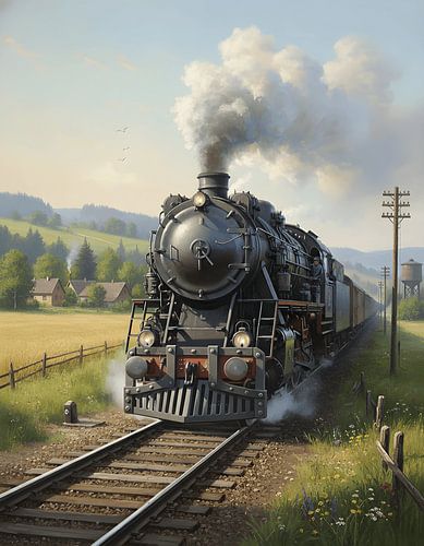 Eindeloze spoorrails en witte stoom