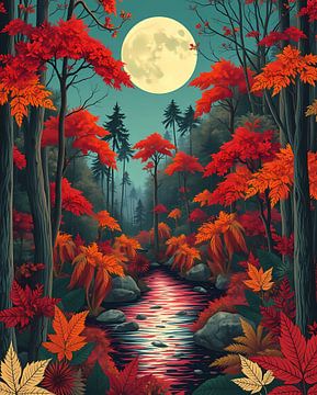 Maanverlichte Serenade van de herfst van Artistic