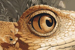 Eidechse Nahaufnahme in botanischer Illustration