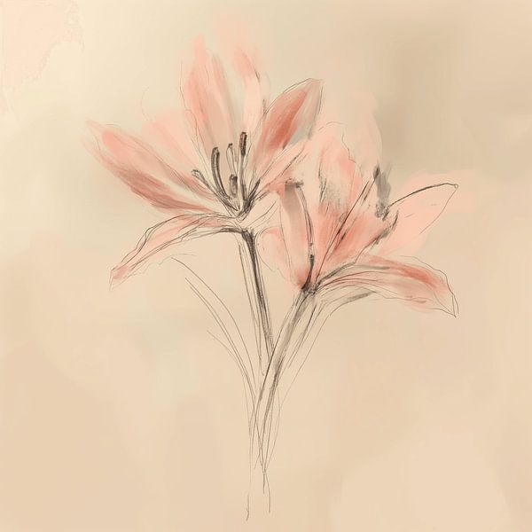 Lilie Aquarell von Mel Digital Art