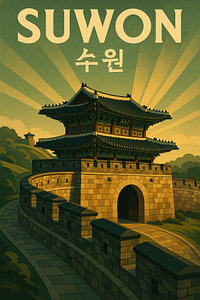 Suwon Festung Sonnenaufgang - Hwaseong Walls & Historic Gate Glow