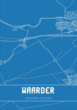 Blaupause | Karte | Waarder (Südholland) von Rezona
